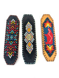 Unisex Leather Beaded Wide Cuff Bracelet / Bead Work Design