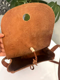 Vintage Boho Hand Tooled Leather Crossbody Bag/ Adjustable Strap