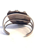 Vintage Navajo Handmade 3 Strand Sterling Silver & Natural Turquoise Blossom Cuff Bracelet
