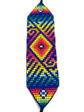Beaded Wide Bracelet, Multi-Color Tiny Beads, Tribal Jewelry