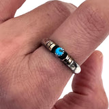 Vintage Sterling Silver - Navajo Signed G Turquoise Men's Ring Size 8 3/4 (A026)