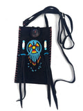 Small Handmade Medicine Leather Bag with Seed Bead Work
