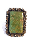 Old Pawn Vintage Native American Sonoran Turquoise Large Ring