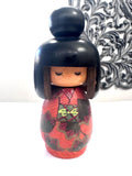 7" Kokeshi Doll /Japanese Art/ Wood Carved Girl Doll, Limited Rare