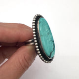 Sterling Silver & Turquoise Ring By Navajo Artist Chimney Butte