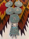 Vintage Ceremonial Navajo Sterling Silver LARRY MOSES BEGAY Turquoise Kachina Necklace