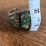 Vintage Native American Sterling Silver & Royston Turquoise Cuff Bracelet (B027)