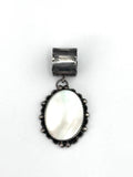 Vintage Navajo Sterling Silver & Mother of Pearl Large Pendant By Tony Guerro (N034)