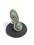Vintage Navajo Sterling Silver Natural Nevada Turquoise Ring Sz 7