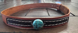 Leather Hat-band with Turquoise Stone, Adjustable, Cowgirl Hat Accessory