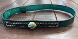 Leather Hat-band with Turquoise Stone, Adjustable, Cowgirl Hat Accessory