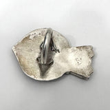 Huge Southwest Vintage Sterling Silver Multi Stone Inlay Kachina Ring, (R017)