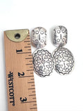 Sterling Silver Concho Drop Dangle Earrings TP-54 TAXCO MEXICO (E001)