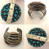 Huge Vintage Native American Navajo Kingman Nugget Turquoise Cuff Bracelet.