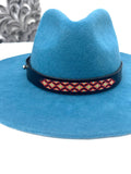 Leather Hat-band with Beaded Work, Adjustable, Cowgirl / Cowboy Hat Accessory