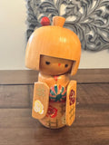 Japanese Kokeshi Wooden Doll Flowers Colorful, Kokeshi doll, Kokeshi