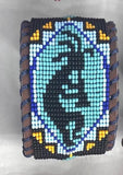 Unisex Leather Beaded Wide Cuff Bracelet / Bead Work Design