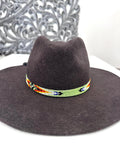 Beaded Hatband with Adjustable Leather Ties, Cowboy, Cowgirl Hat Accessory