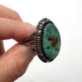 Vintage Navajo Sterling Silver Royston Turquoise Ring, Size 7.75, Leslie Yazzie
