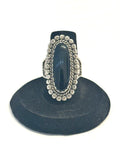 Vintage Southwestern Sterling Silver Onyx Ring Size 7