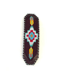 Unisex Leather Beaded Wide Cuff Bracelet / Bead Work Design
