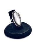 Vintage Navajo Mother of Pearl Sterling Silver Ring, Size 6.5