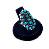 Vintage Zuni/ Navajo Sterling Silver & Turquoise Ring, Unsigned, Size 7. (A050)
