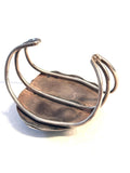 Vintage Navajo Handmade 3 Strand Sterling Silver & Natural Turquoise Blossom Cuff Bracelet