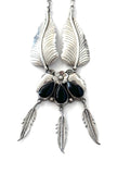 Intricate Vintage Navajo Sterling Silver Onyx Necklace (N023)