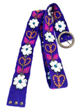 Hand Embroidered Peruvian Belt, Floral Alpaca Wool, Boho Accessory