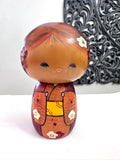 Vintage 7" Kokeshi Wooden Doll, Japanese Folk Art
