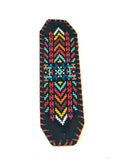 Unisex Leather Beaded Wide Cuff Bracelet / Bead Work Design