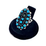 Vintage Zuni/ Navajo Sterling Silver & Turquoise Ring, Unsigned, Size 7. (A050)