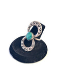 Sz 6.75 Vintage Native American Sterling Silver & Turquoise Ring