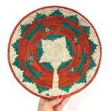 13” Shallow Woven Basket, Southwestern Style Decor