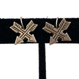 Fred Harvey Era Sterling Silver Crossed Arrow Screwback Earrings