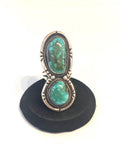 Vintage Navajo Sterling Silver Natural Nevada Turquoise Ring Sz 7
