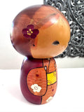 Vintage 7" Kokeshi Wooden Doll, Japanese Folk Art