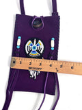 Small Handmade Medicine Leather Bag with Seed Bead Work