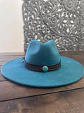 Leather Hat-band with Turquoise Stone, Adjustable, Cowgirl Hat Accessory