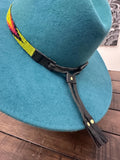 Beaded Hatband with Adjustable Leather Ties, Cowboy, Cowgirl Hat Accessory