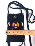 Small Handmade Medicine Leather Bag with Seed Bead Work