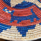 13" Shallow Woven Basket, Southwestern Decor