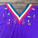 Guatemalan Embroidered Blouse/ Festival Top/ Summer Boho Blouse