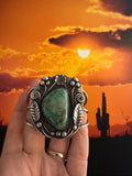 Vintage Navajo Handmade 3 Strand Sterling Silver & Natural Turquoise Blossom Cuff Bracelet