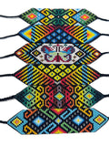 Beaded Wide Bracelet, Multi-Color Tiny Beads, Tribal Jewelry