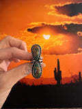 Size 7 Vintage Navajo Sterling Silver & Royston Turquoise Double Gemstone Ring