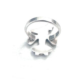 VTG Zuni Sterling Silver Thunderbird Turquoise Multi Stone Inlaid Ring Sz 5