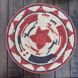 Woven Southwestern Basket, Bohemian Geometric Decor (14 inch)