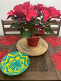 Woven Southwestern Basket, Geometric Bohemian Decor (12.5")